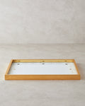Wooden-Glass Tray 46x31 cm White