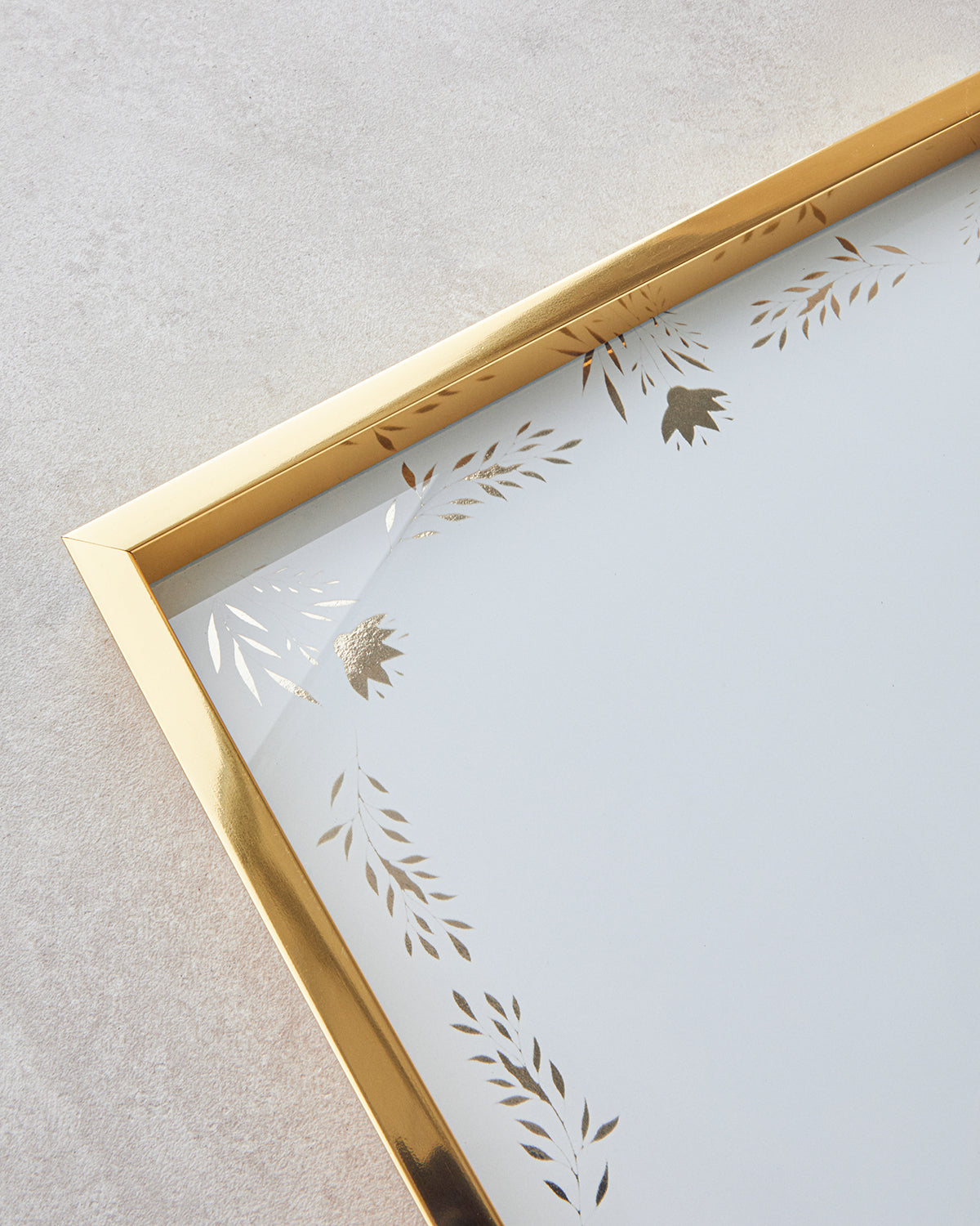 Wooden-Glass Tray 46x31 cm White (view 3)