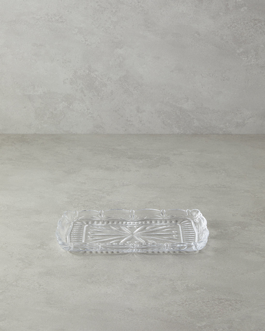 Diamond Glass Rectangular Plate 26x15 cm Transparent