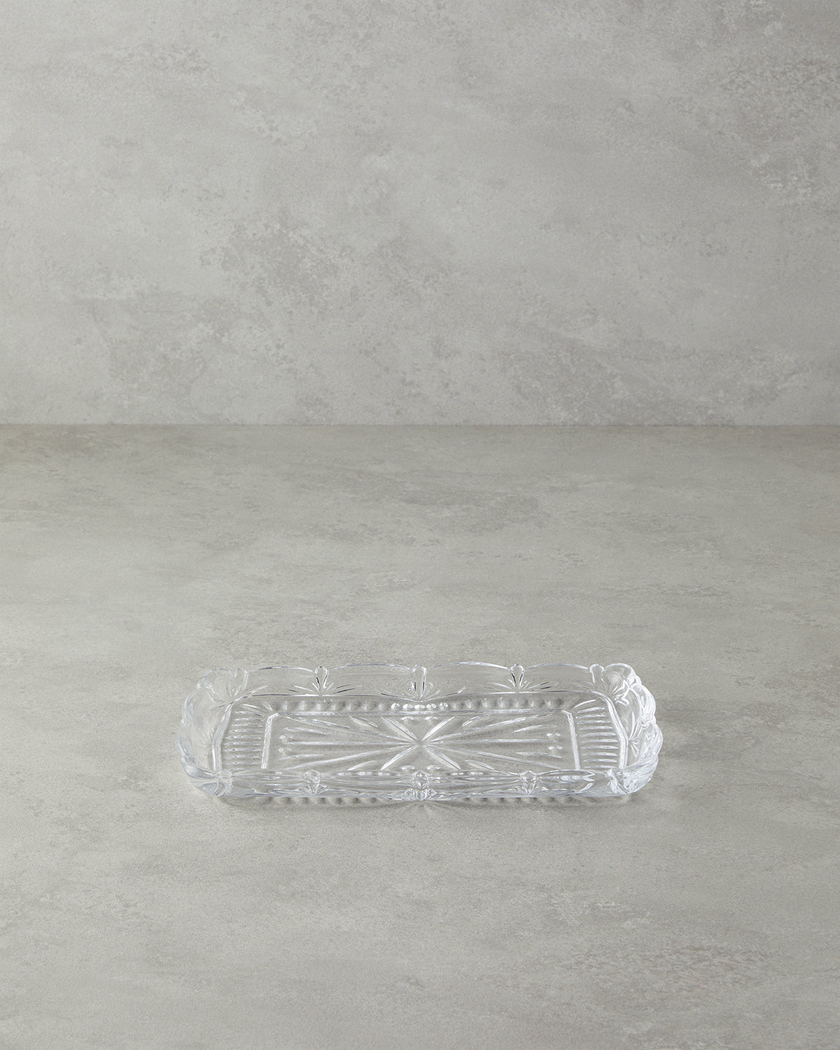 Diamond Glass Rectangular Plate 26x15 cm Transparent
