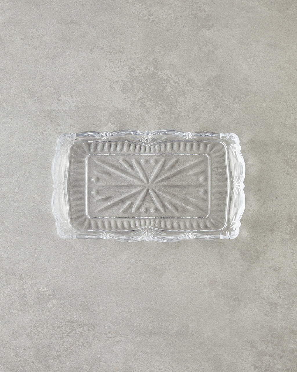 Diamond Glass Rectangular Plate 26x15 cm Transparent (view 2)