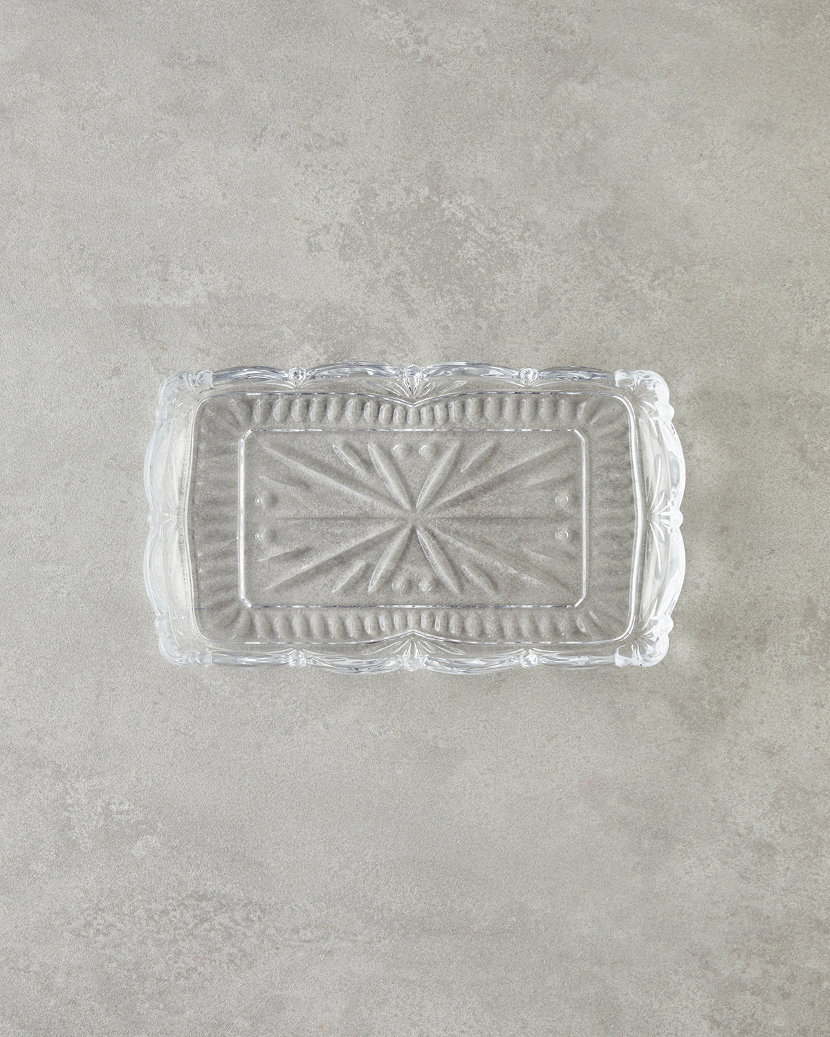 Diamond Glass Rectangular Plate 26x15 cm Transparent (view 2)