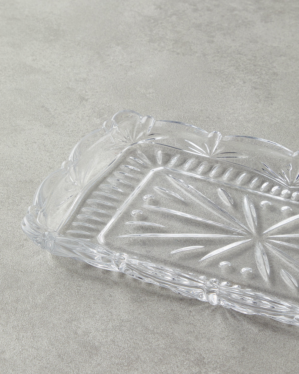 Diamond Glass Rectangular Plate 26x15 cm Transparent (view 3)
