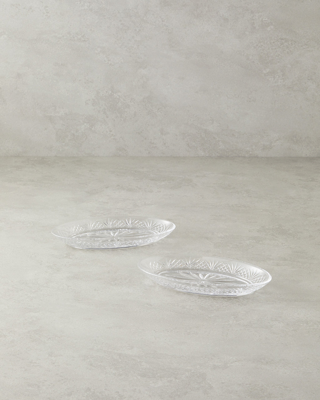 Cross Glass 2 pcs Rectangular Plate 23x17 cm Transparent