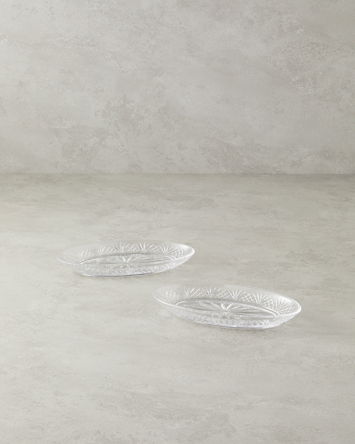 Cross Glass 2 pcs Rectangular Plate 23x17 cm Transparent