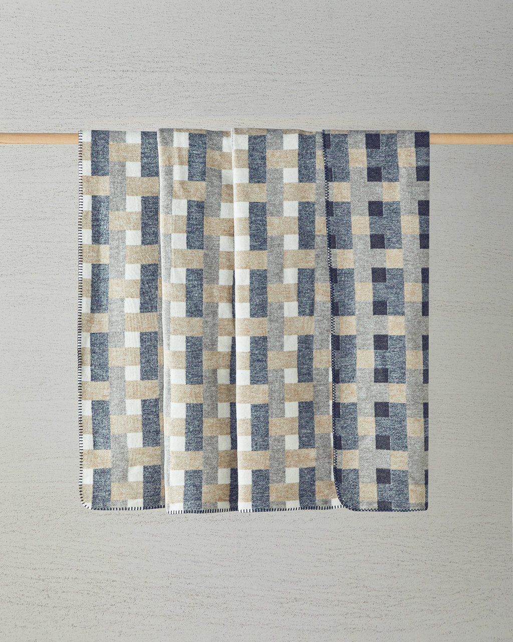 Magnet Cotton Double Size Blanket 200x220 cm Cream - Gray