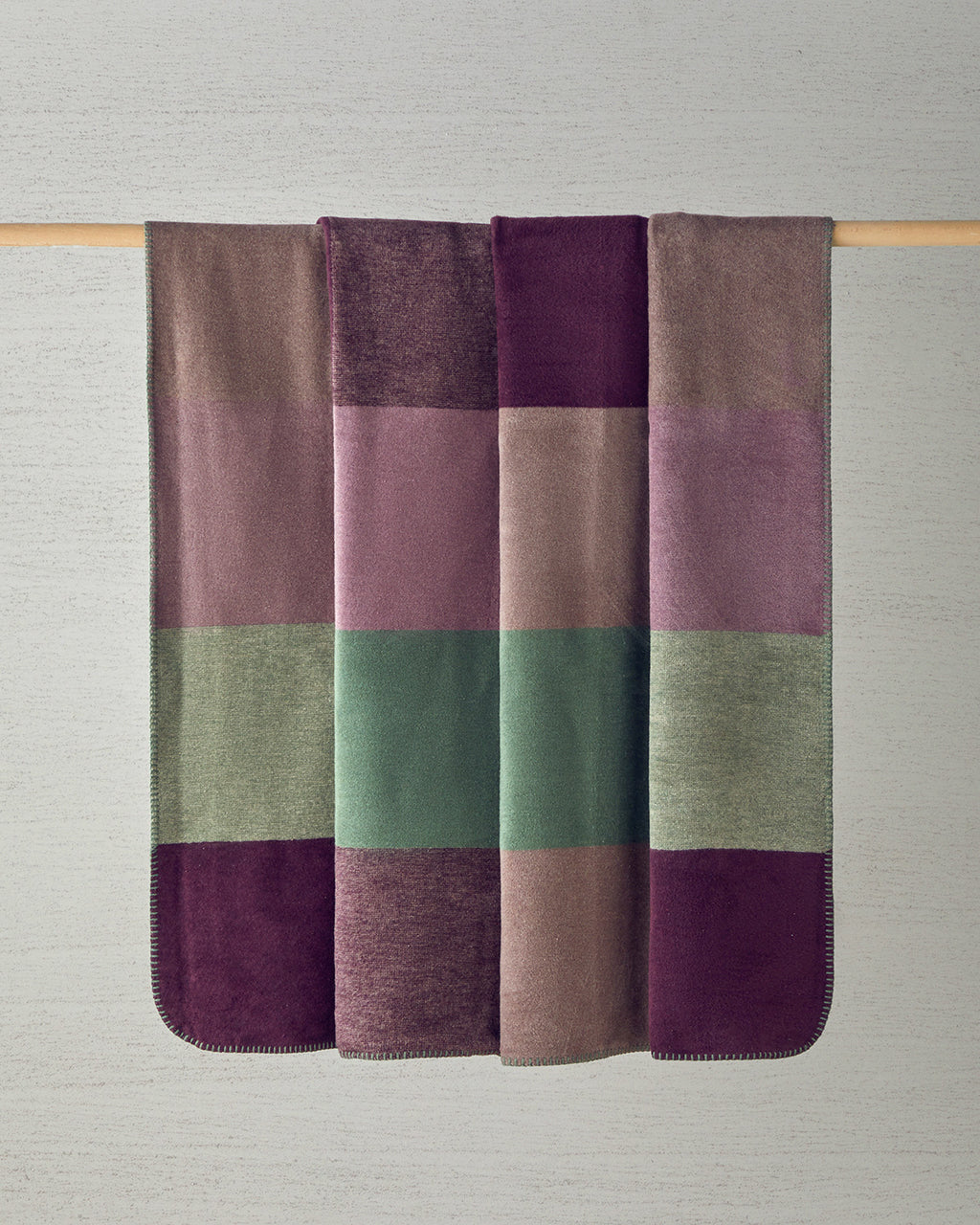 Block Cotton Blanket Beige - Double 200x220 cm