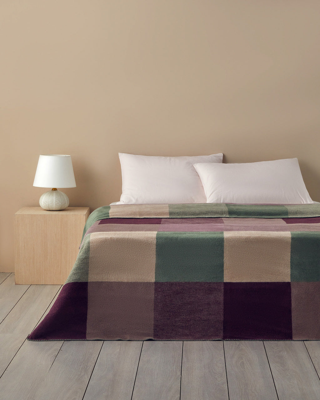 Block Cotton Blanket Beige - King 220x240 cm (view 2)
