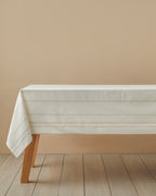 Tender Cotton Polyester Table Cloth 150x200 cm Cream - Blue