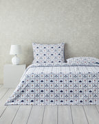 Cotton Duvet Cover Set Blue - Single 160x220 cm