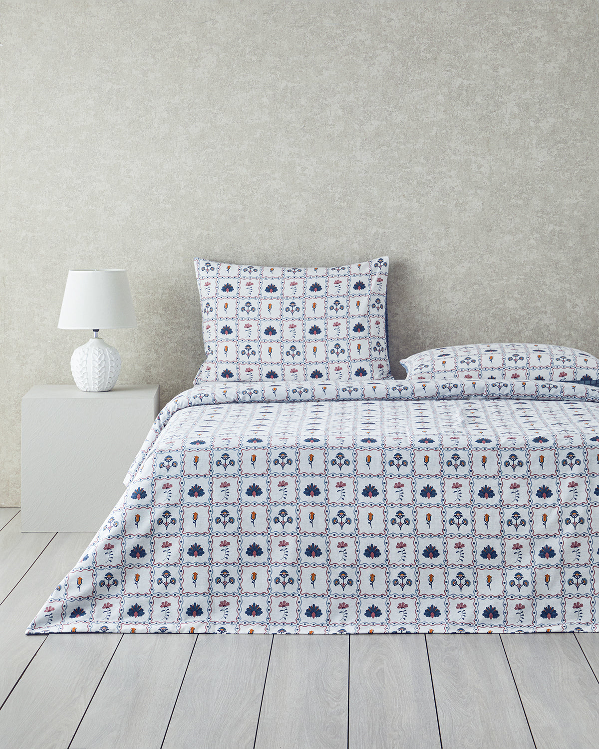 Cotton Duvet Cover Set Blue (view 6)