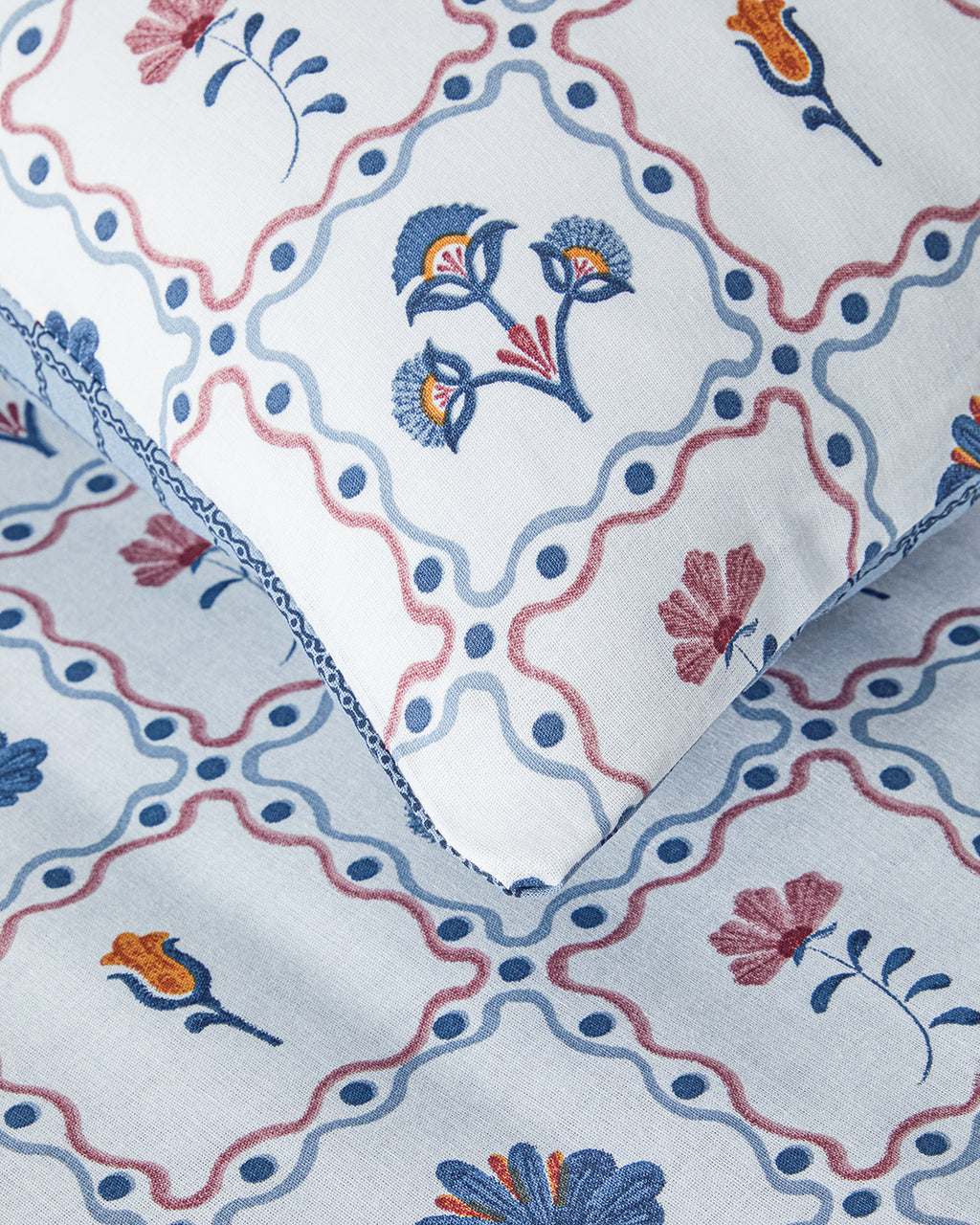 Cotton Duvet Cover Set Blue (view 9)