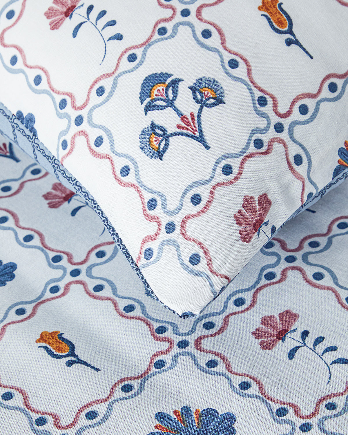 Cotton Duvet Cover Set Blue (view 9)
