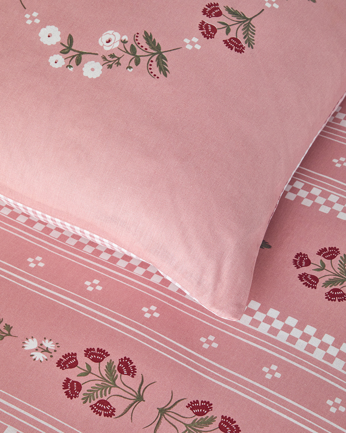 Cotton Duvet Cover Set Pink (view 5)