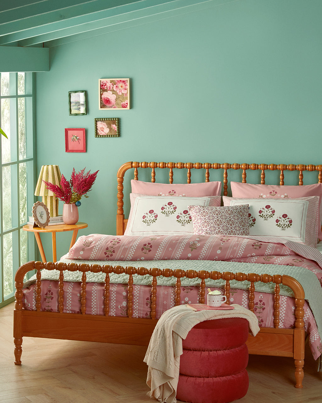 Cotton Duvet Cover Set Pink (view 7)