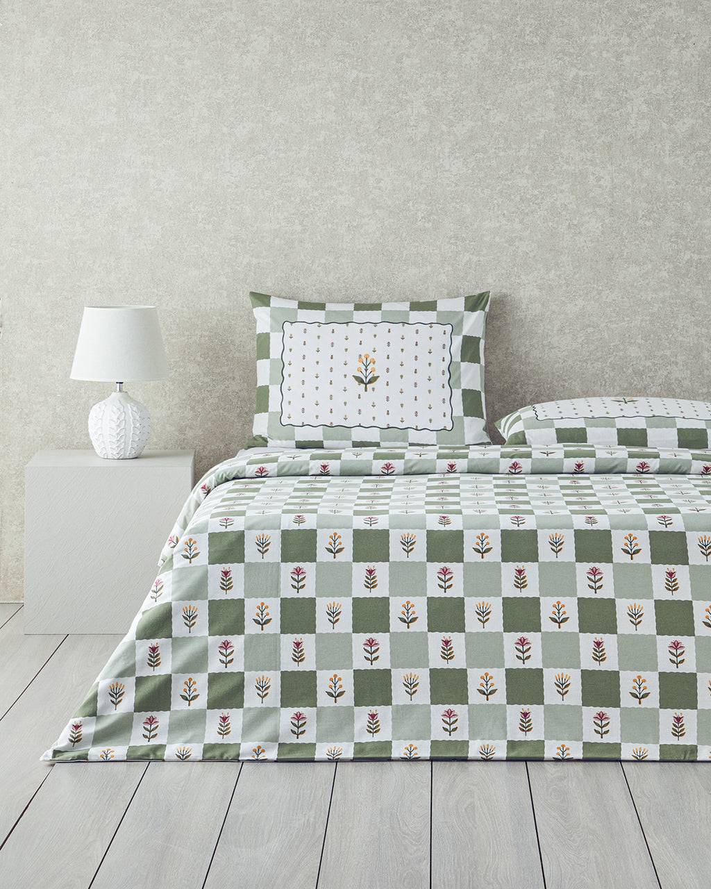Cotton King Size Duvet Cover Set 240x220 cm Green