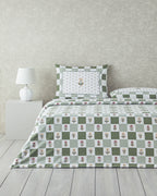 Cotton King Size Duvet Cover Set 240x220 cm Green