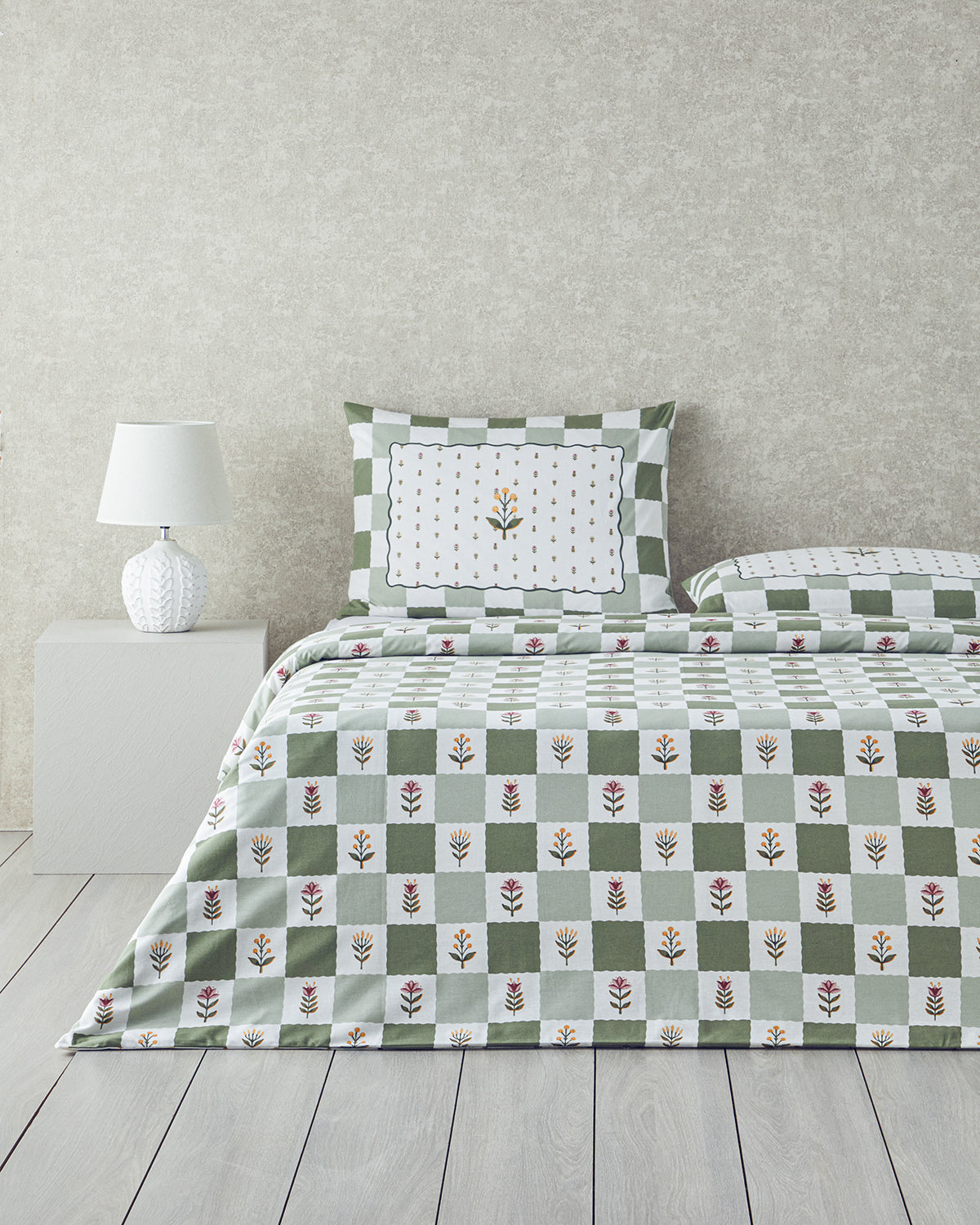 Cotton King Size Duvet Cover Set 240x220 cm Green