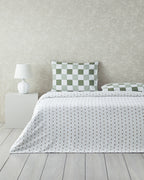 Cotton King Size Duvet Cover Set 240x220 cm Green (view 2)