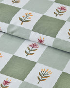 Cotton King Size Duvet Cover Set 240x220 cm Green (view 3)