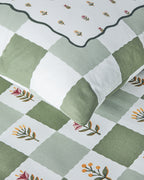 Cotton King Size Duvet Cover Set 240x220 cm Green (view 4)