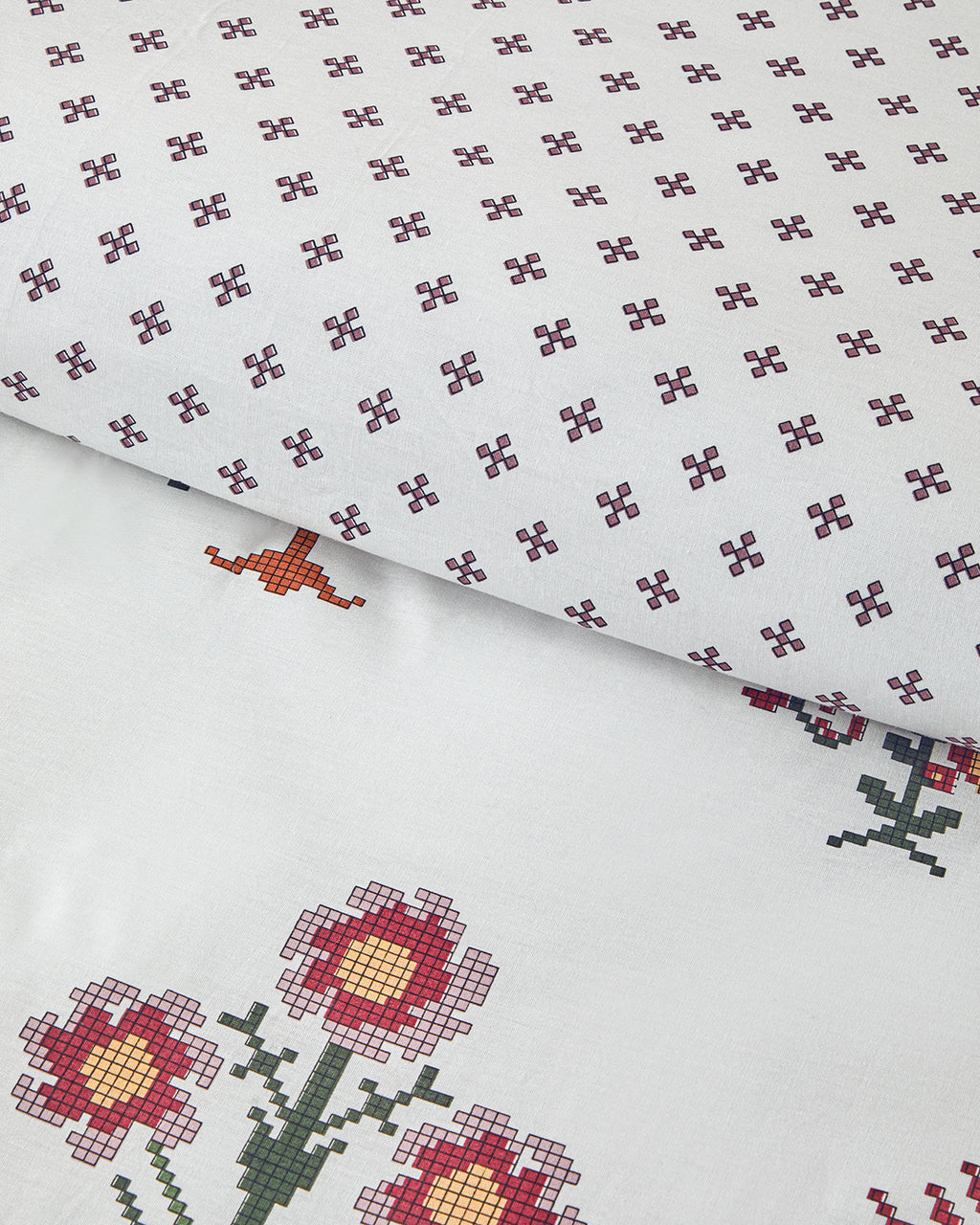 Cotton Duvet Cover Set Pink - King 240x220 cm (view 3)