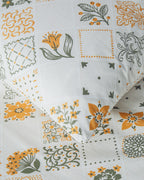 Cotton Duvet Cover Set Green - Yellow (view 4)