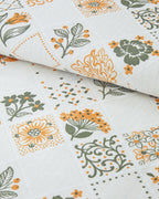 Cotton Duvet Cover Set Green - Yellow (view 8)