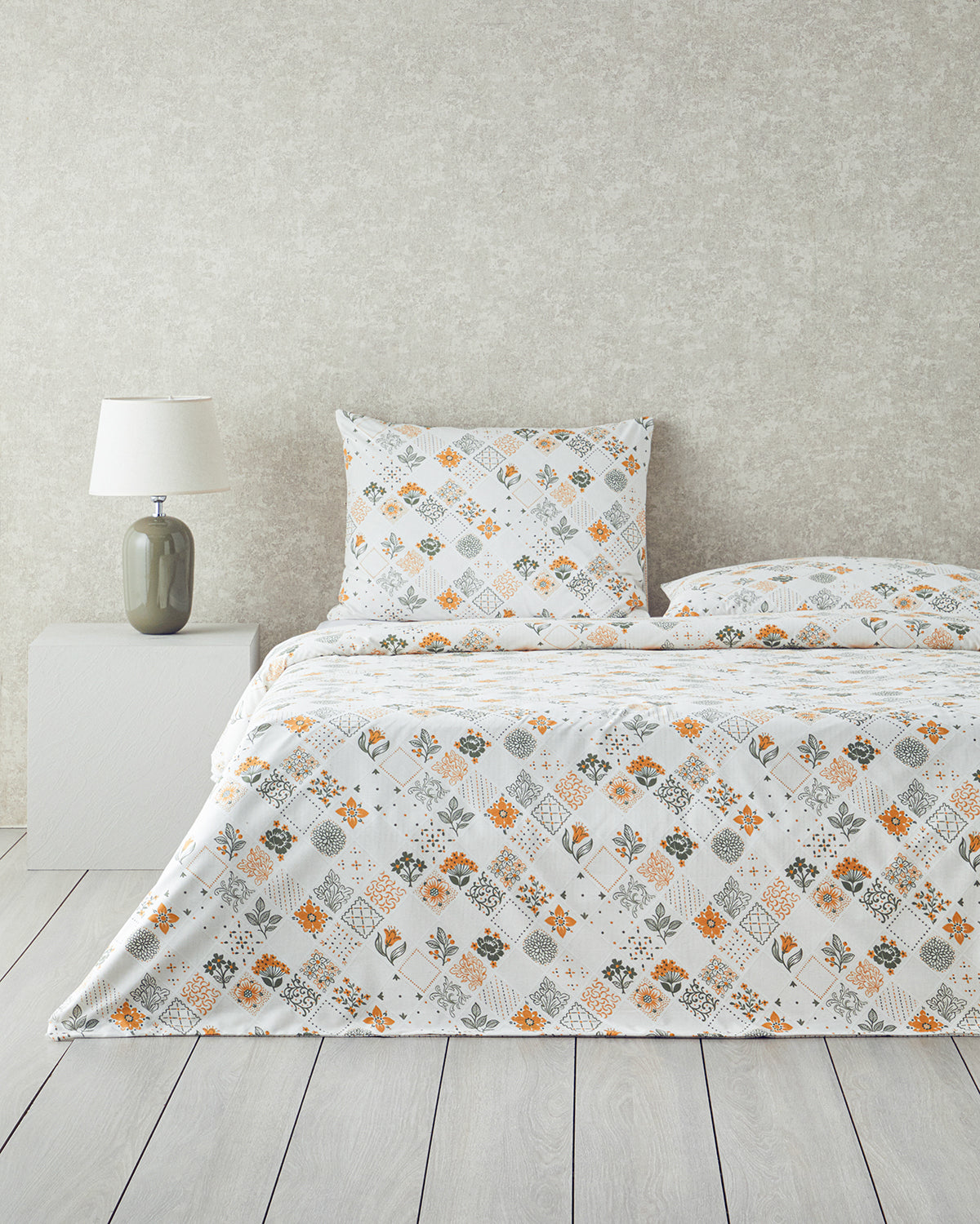 Cotton Duvet Cover Set Green - Yellow (view 11)