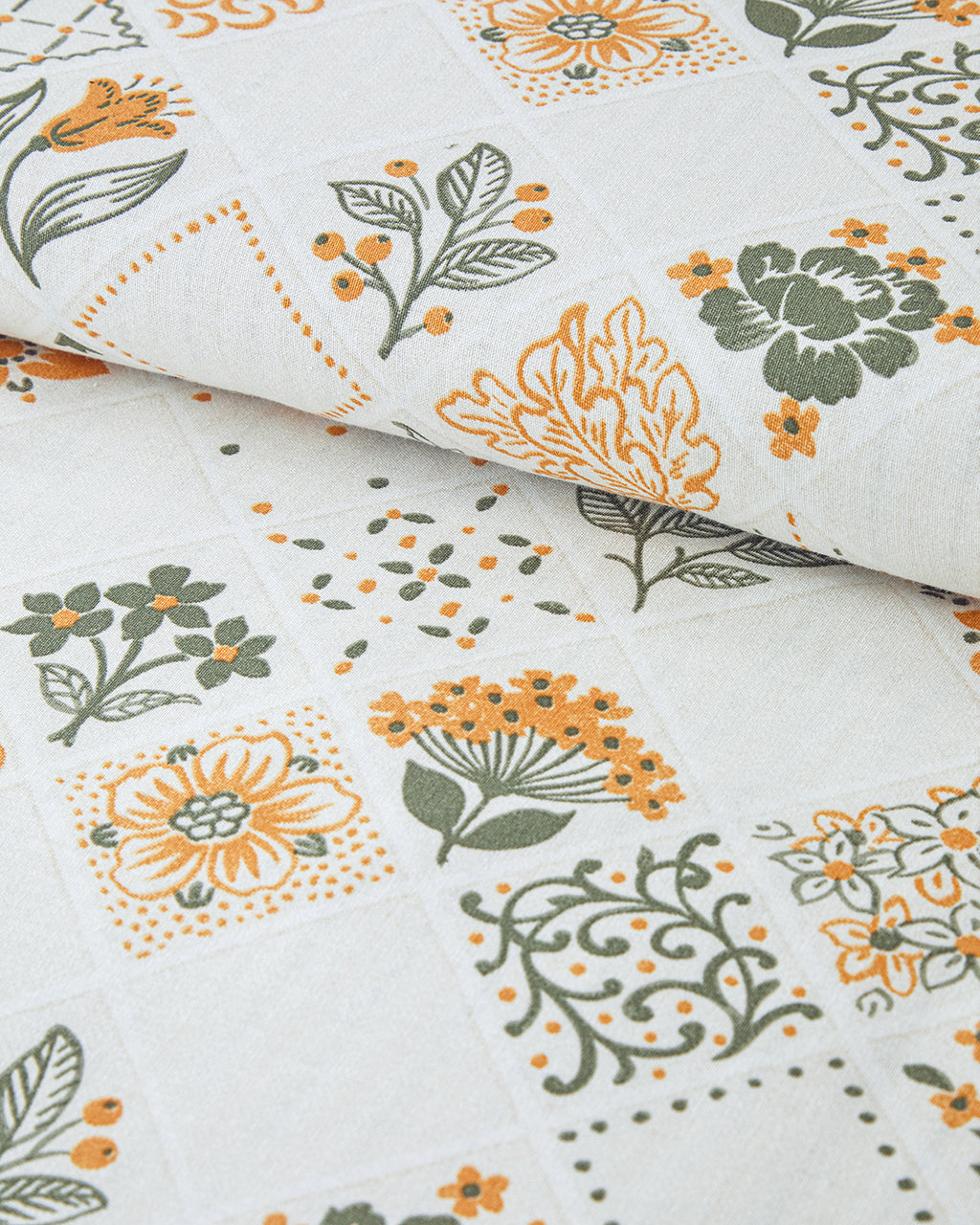 Cotton Duvet Cover Set Green - Yellow (view 13)