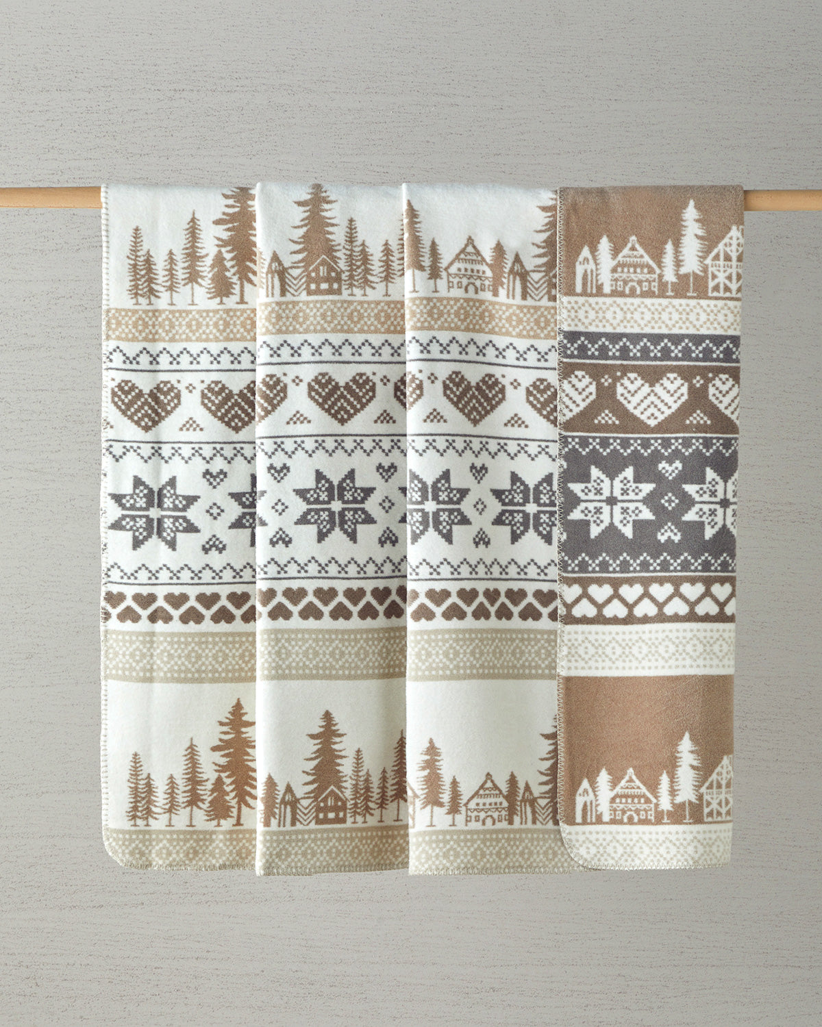 Winterfell Cotton Blanket Beige - Single 150x200 cm