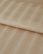Lior Striped Cotton Satin Duvet Cover Set - Gold, Dark Damson & Green - Dark Damson - Double 200x220 cm (view 3)