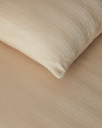 Lior Striped Cotton Satin Duvet Cover Set - Gold, Dark Damson & Green - Green - Double 200x220 cm (view 4)