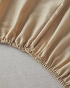 Lior Striped Cotton Satin Duvet Cover Set - Gold, Dark Damson & Green (view 6)