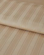 Lior Striped Cotton Satin Duvet Cover Set - Gold, Dark Damson & Green (view 9)