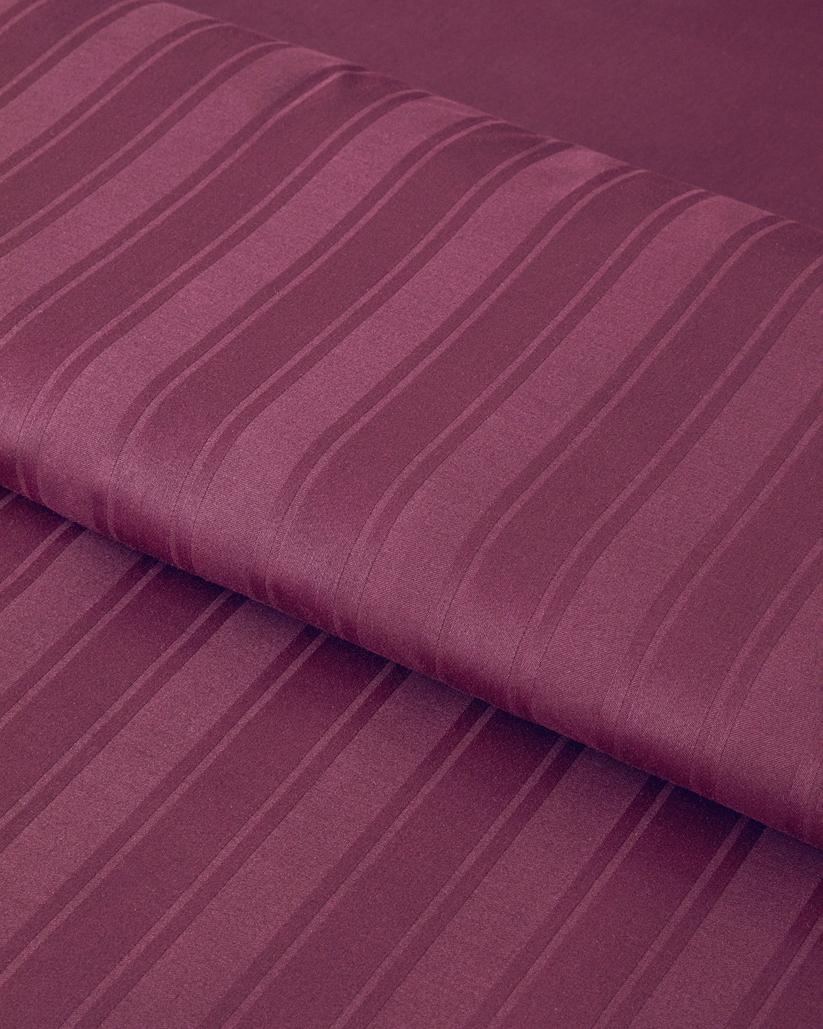 Lior Striped Cotton Satin Duvet Cover Set - Gold, Dark Damson & Green (view 15)