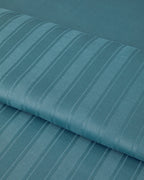 Lior Striped Cotton Satin Duvet Cover Set - Gold, Dark Damson & Green (view 21)