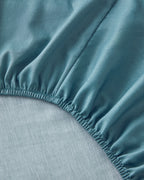 Lior Striped Cotton Satin Duvet Cover Set - Gold, Dark Damson & Green (view 30)
