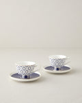 New Bone China Coffee Cup Set - Navy Blue - 90 ml