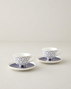 New Bone China Coffee Cup Set - Navy Blue - 90 ml