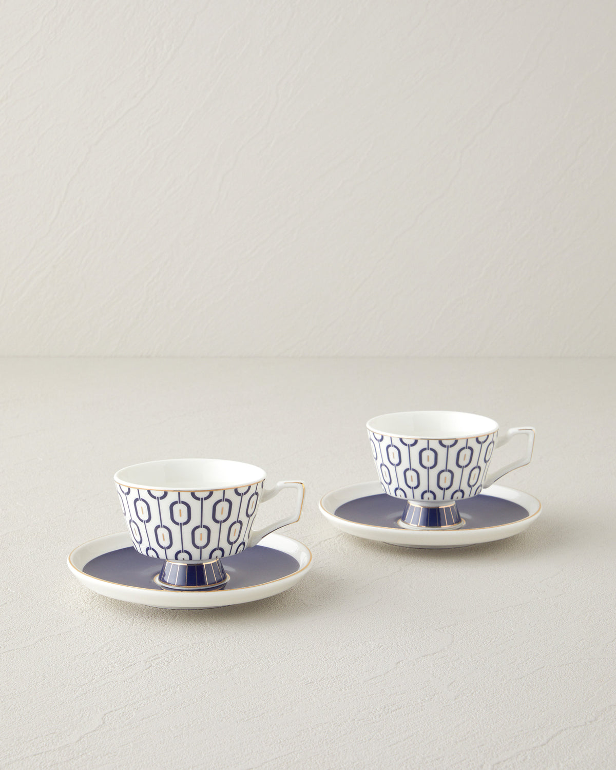 New Bone China Coffee Cup Set - Navy Blue - 90 ml