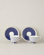 New Bone China Coffee Cup Set - Dark Green - 90 ml (view 2)