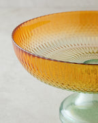 Arina Glass with Legs Bowl Green - Orange - 23x18 cm (view 2)