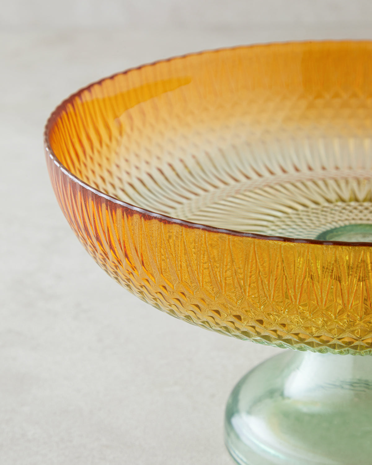 Arina Glass with Legs Bowl Green - Orange - 23x18 cm (view 2)