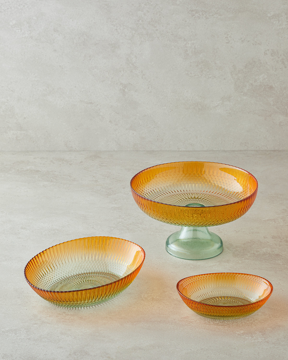 Arina Glass with Legs Bowl Green - Orange (view 6)