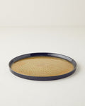 Nova Glass Serving Plate 28 cm Black - Gold