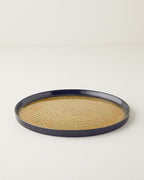 Nova Glass Serving Plate 28 cm Black - Gold