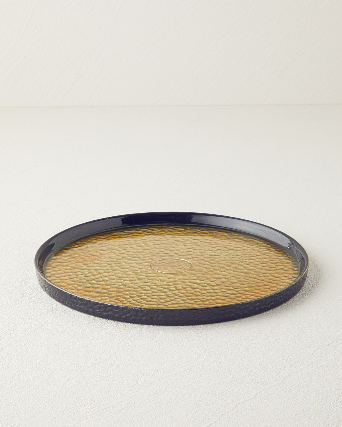 Nova Glass Serving Plate 28 cm Black - Gold