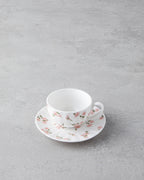 Cordelia New Bone China 4 Pieces 2 Servings Coffee Cup Set 90 ml White - Pink (view 3)