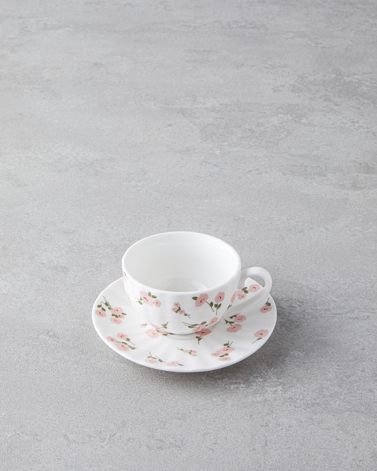 Cordelia New Bone China 4 Pieces 2 Servings Coffee Cup Set 90 ml White - Pink (view 3)